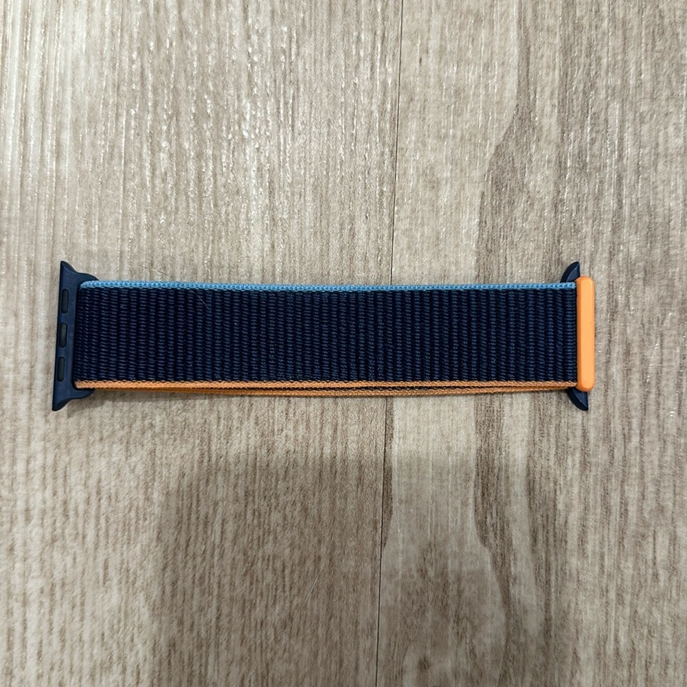 💙 40MM Apple Watch Sport Loop Band in Navy Blue with Light Orange and Blue 🍊